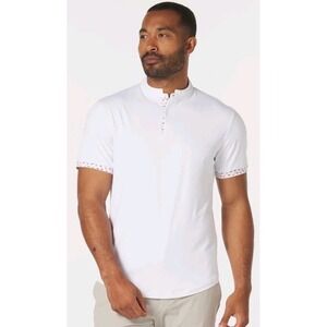 NWT Mantra Men's Catalyst Polo Flamingo Contrast Golf Performance Shirt S